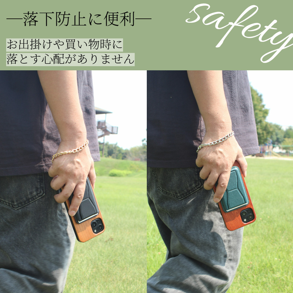 iphone15 ケース 木製 カード収納 15Plus 15Pro MAX マグセーフ チェーン ストラップ カード