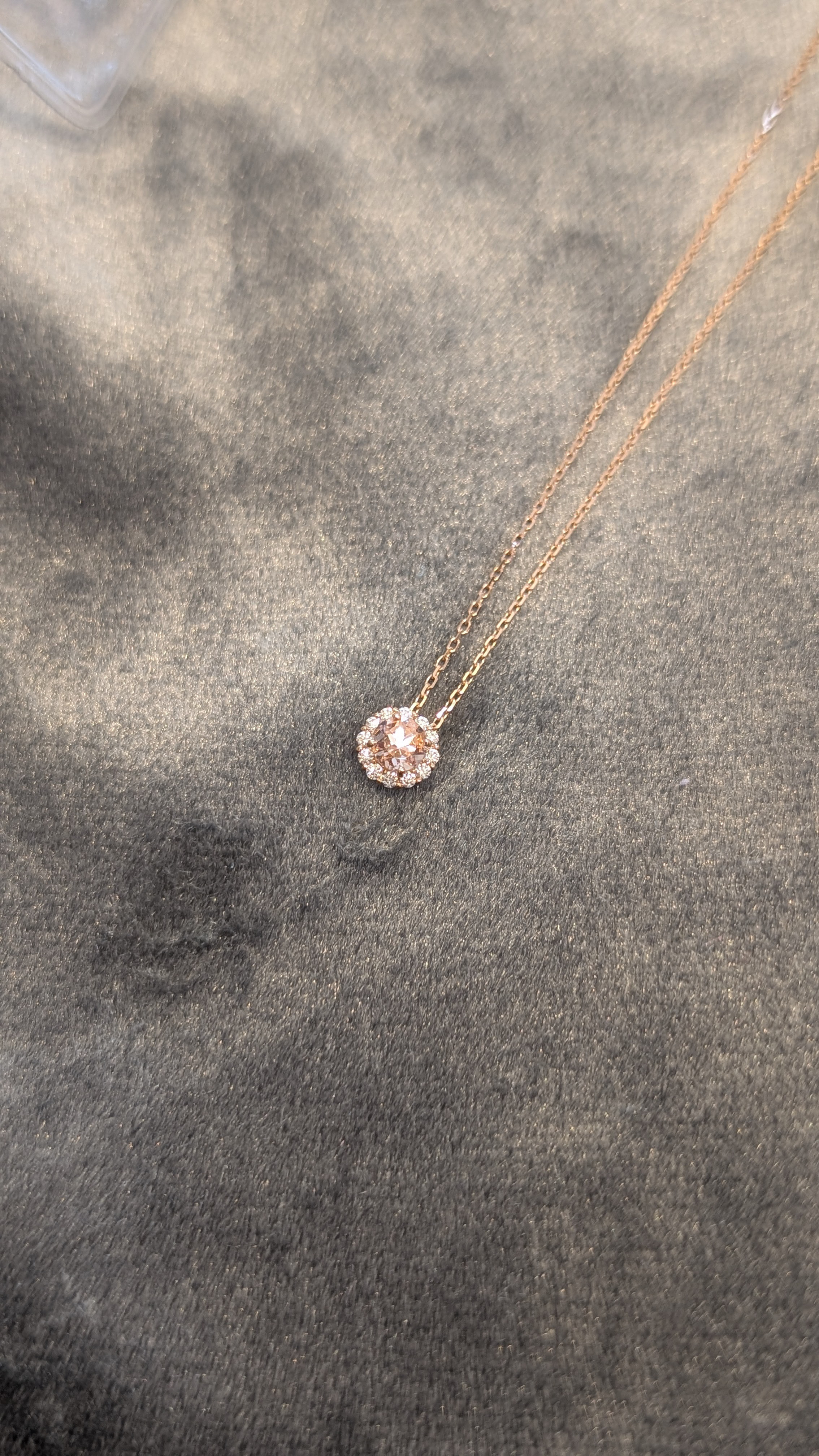 PG モルガナイト・ヘイローネックレス