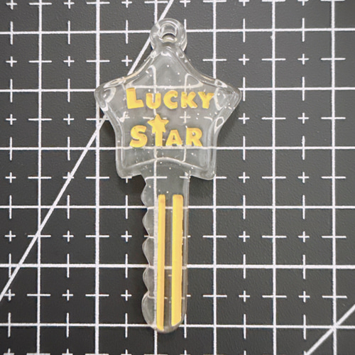 H13）2個 ラッキースターキー きらきらラメ入り 星 ☆ 鍵 キーチャーム