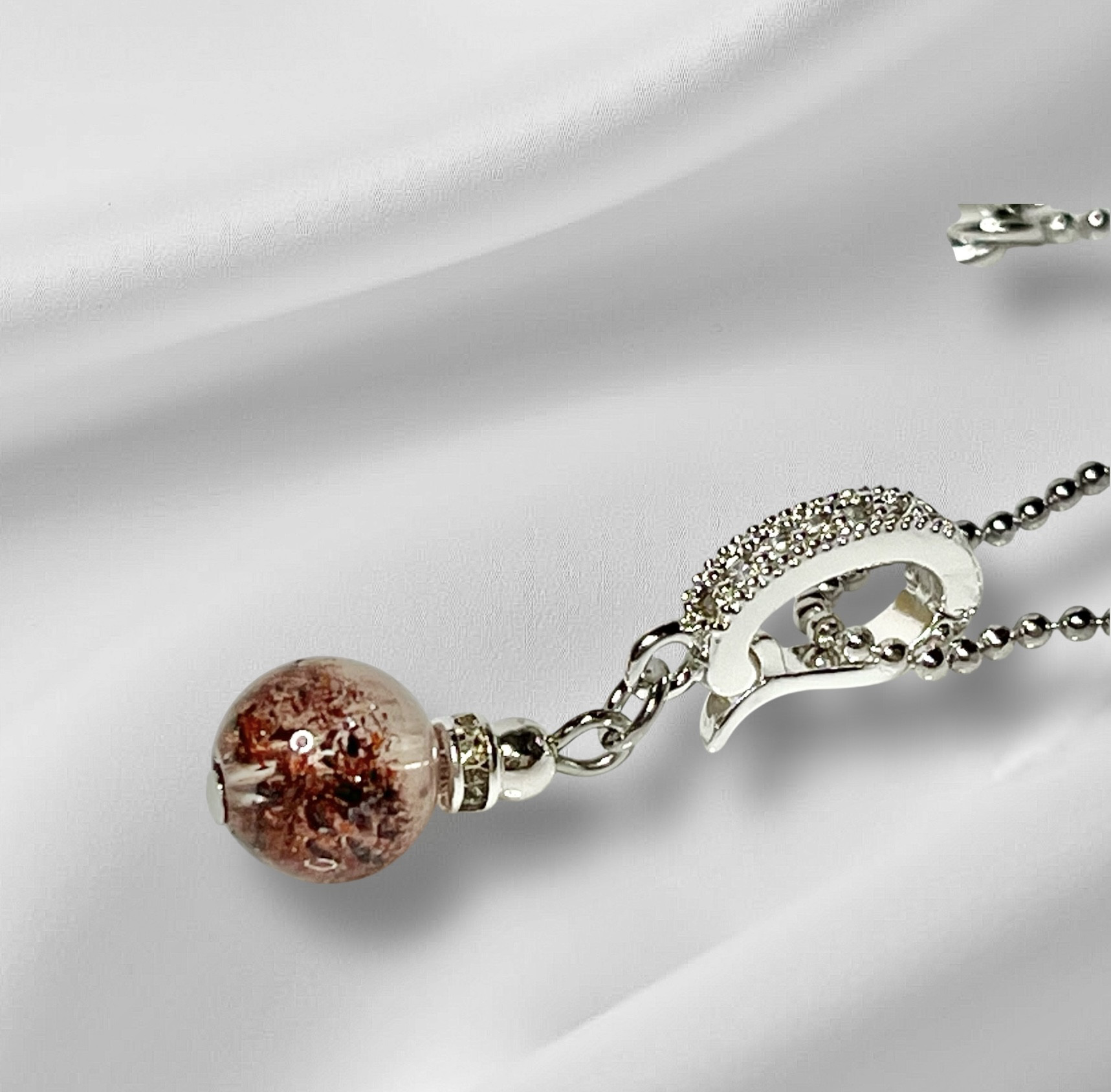 シルバー925チェーン　ボールチェーン　セイクリッドセブン ネックレス  スーパーセブン　レピドクロサイト