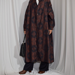 淡いフローラル柄が美しい着物リメイクブルゾン 絹ジャケット 3XL