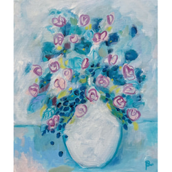 青い花　油絵　F6(410×318mm) 青い花油絵F6(410×318mm)