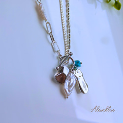 2wayフローライトブレスレット （silver925）アンクレット ネックレス