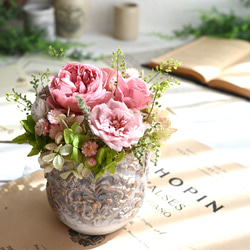 ローズフラワーガーデンS＊コーラルピンク＊プリザーブドフラワー 1枚目の画像