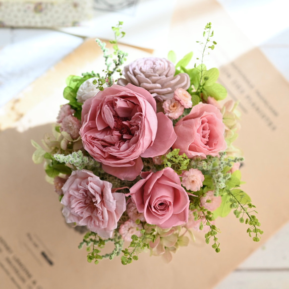 ローズフラワーガーデンS＊コーラルピンク＊プリザーブドフラワー 3枚目の画像