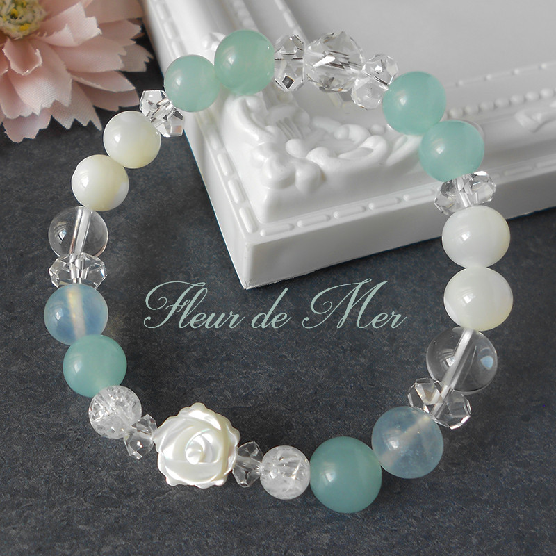 フルール・ド・メール ◇ 人間関係・癒し・調和 / シーブルーカルセドニー・アクアマリン・マザーオブパール・水晶