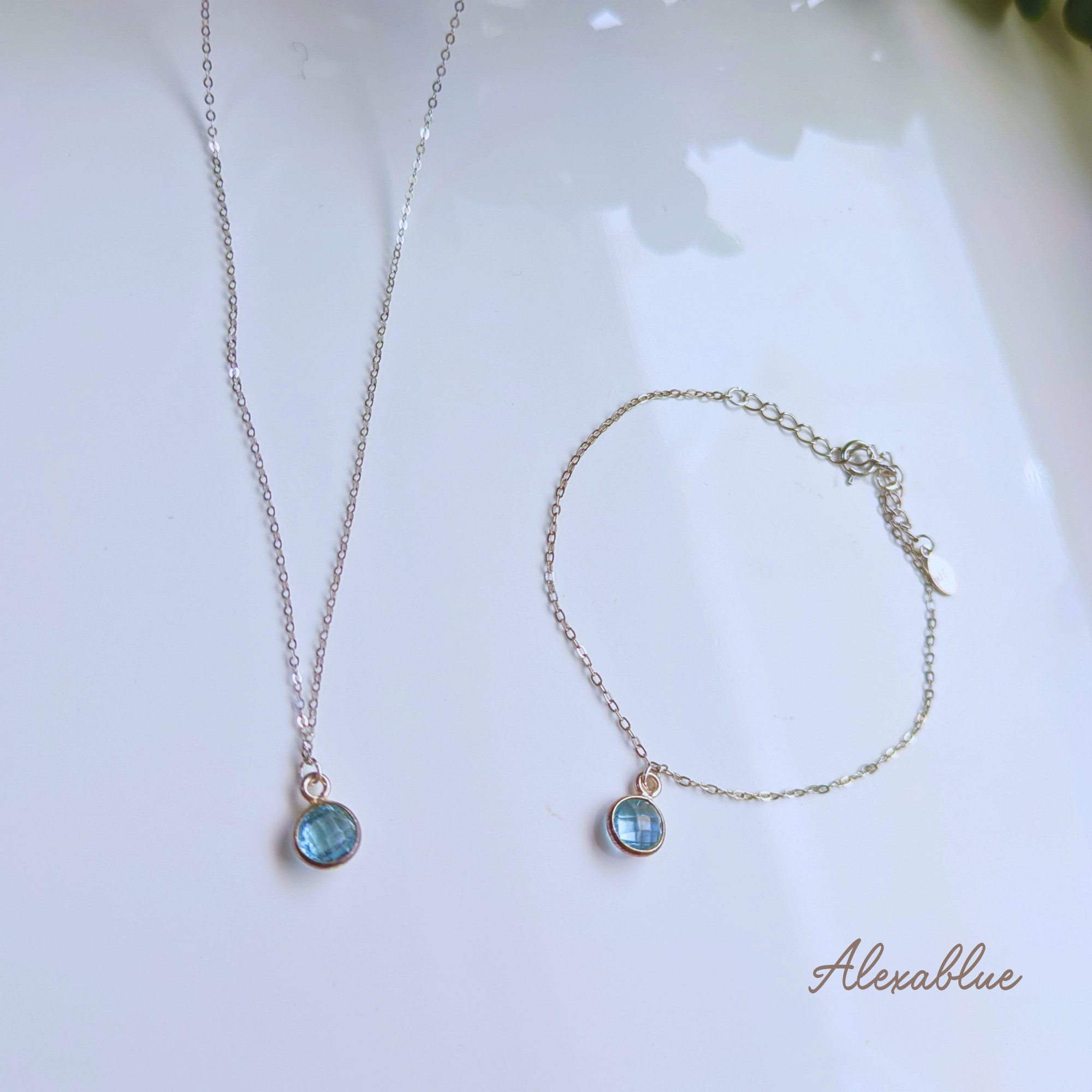 スカイブルートパーズ ネックレス＆ブレスレット セット｜S925シルバー 天然石ジュエリー 大人上品 ギフト 11月誕生