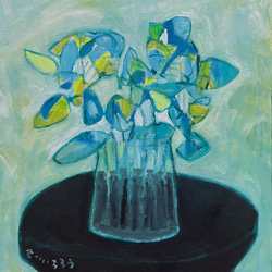 fish-ish】F15 絵画 原画 油絵 油彩 キャンバス 抽象画 魚の絵 魚 北欧