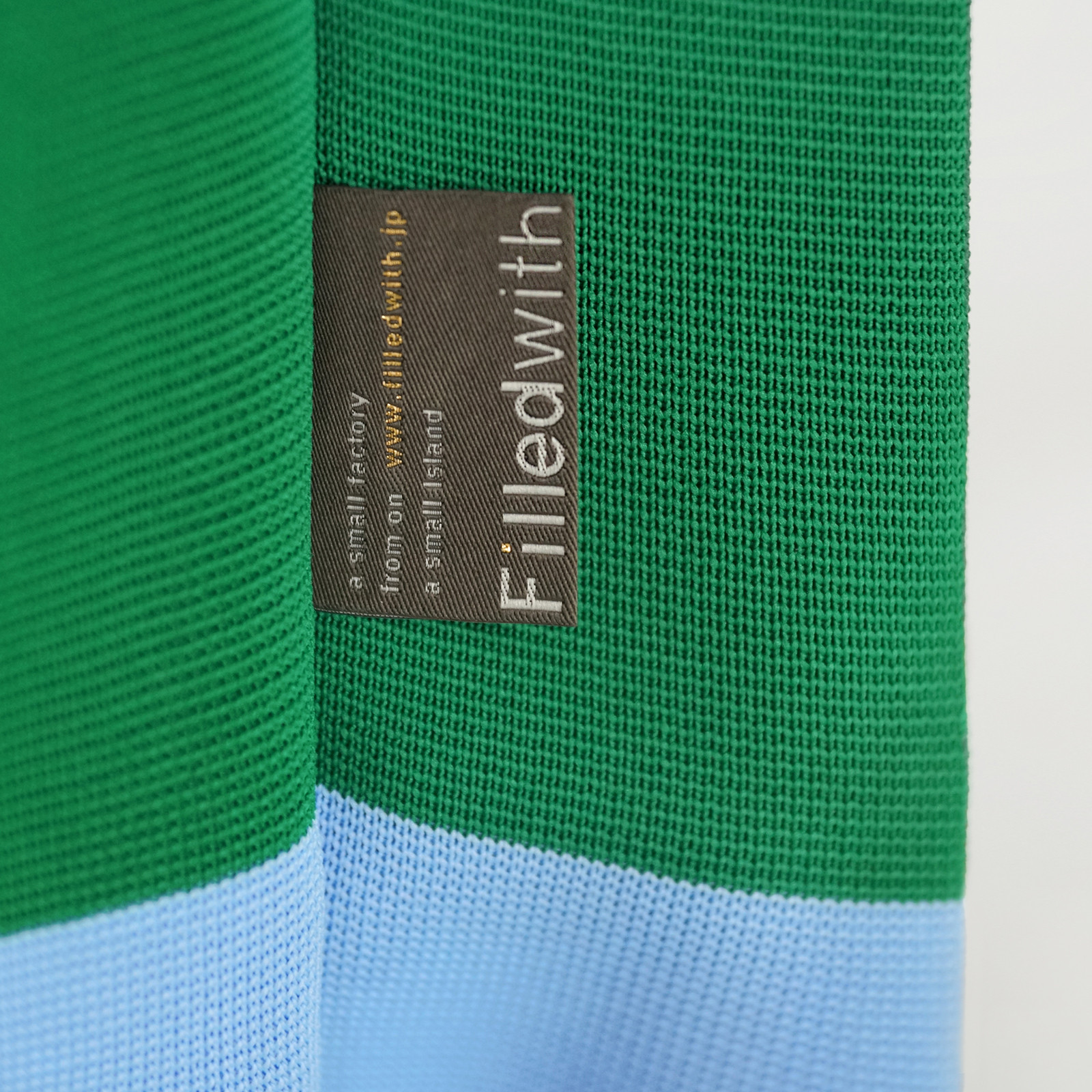 マルシェバッグ 【 グリーン × サックス 】 ニットバッグ A4対応 大きめ