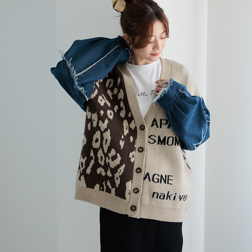 jonlynx ヒョウ柄 長袖カーディガン jonlynx ヒョウ柄 長袖カーディガン