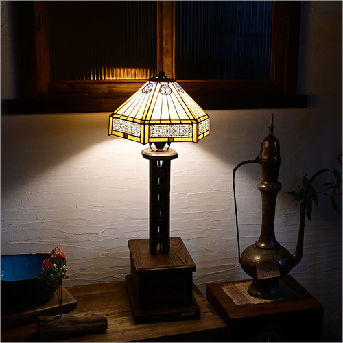 古民具 糸巻き 木製 シェードランプ リメイク品 アンティーク 間接照明