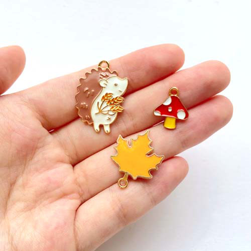 どんぐりチャーム 6個 かぼちゃ① 金属チャーム どんぐり