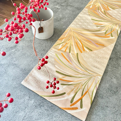 テーブルランナー　桐菊に鳳凰　帯リメイク 74076dc7d5cf9aa682745b1f41a3c3