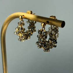 【特集掲載】秋色フープピアス 秋の装い ブラウン ゴールド シンプル  クリア プレゼント 秋冬新作 送料無料 9枚目の画像