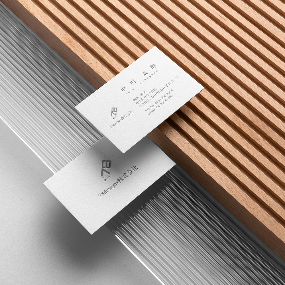 420g特殊紙 活版凹版加工 0.64mm厚 横型名刺 カスタム100枚【送料無料】