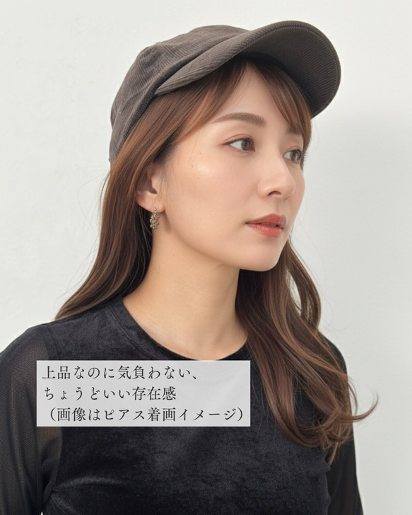 秋映えイヤリング 秋色 ブラウン ゴールド フープ シンプル クリア 上品 人気 おしゃれ プレゼント 送料無料　秋新作 3枚目の画像