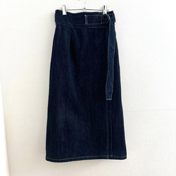 岡山デニム✨日本製 ポケットあり 白デニム スカート フレアスカート