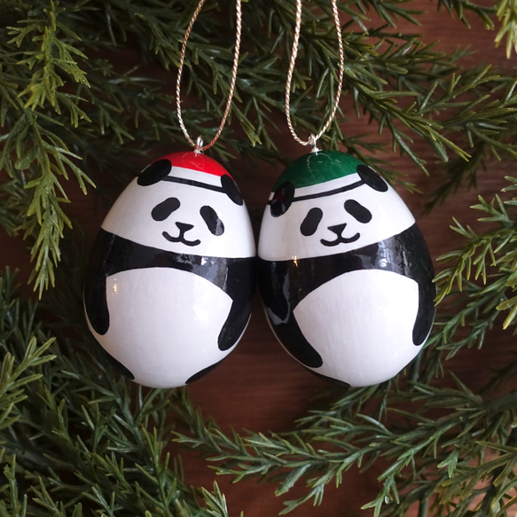 つやつやパンダのオーナメント 2枚目の画像