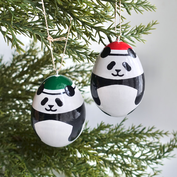つやつやパンダのオーナメント 1枚目の画像