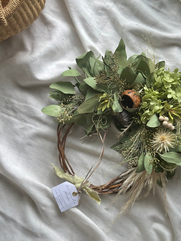 ｍ様専用　green×green half wreathe 2枚目の画像