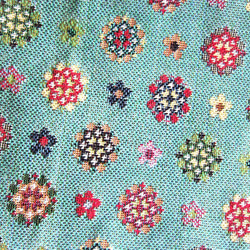 再販フランス生地　万華鏡と小花のポーチ　コインケース　コスメ入れ　薬入れ　カード入れ 4枚目の画像