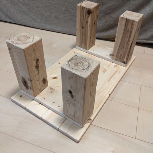 9㎝角脚ナチュラルウッドローテーブル・ベンチ［玄関　縁台　キッズテーブル］ 9㎝角脚ナチュラルウッドローテーブル・ベンチ［玄関 縁台