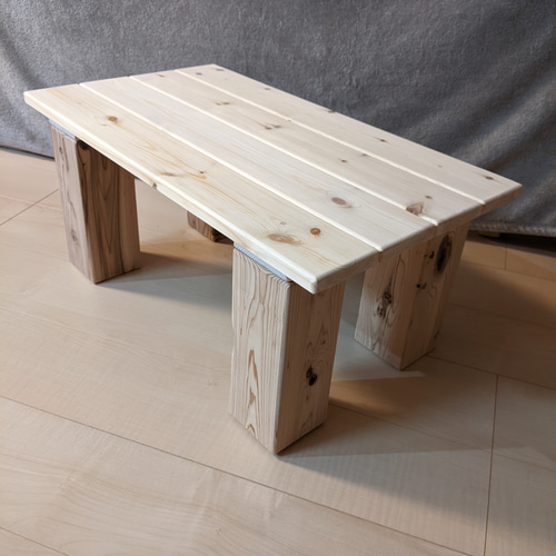 9㎝角脚ナチュラルウッドローテーブル・ベンチ［玄関　縁台　キッズテーブル］ 9㎝角脚ナチュラルウッドローテーブル・ベンチ［玄関 縁台
