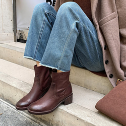 質感がとてもいい牛革2025冬太中と通勤短靴22-25.0サイズ  5627 9枚目の画像