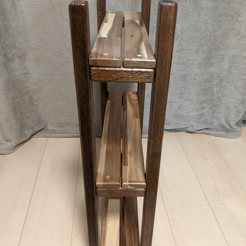 奥行15cm】奥行の狭い木製スリムラック［コミック 漫画 本棚