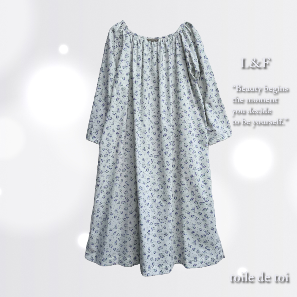 パジャマワンピース M 長袖 PPトラベルパジャマ リラックスワンピース