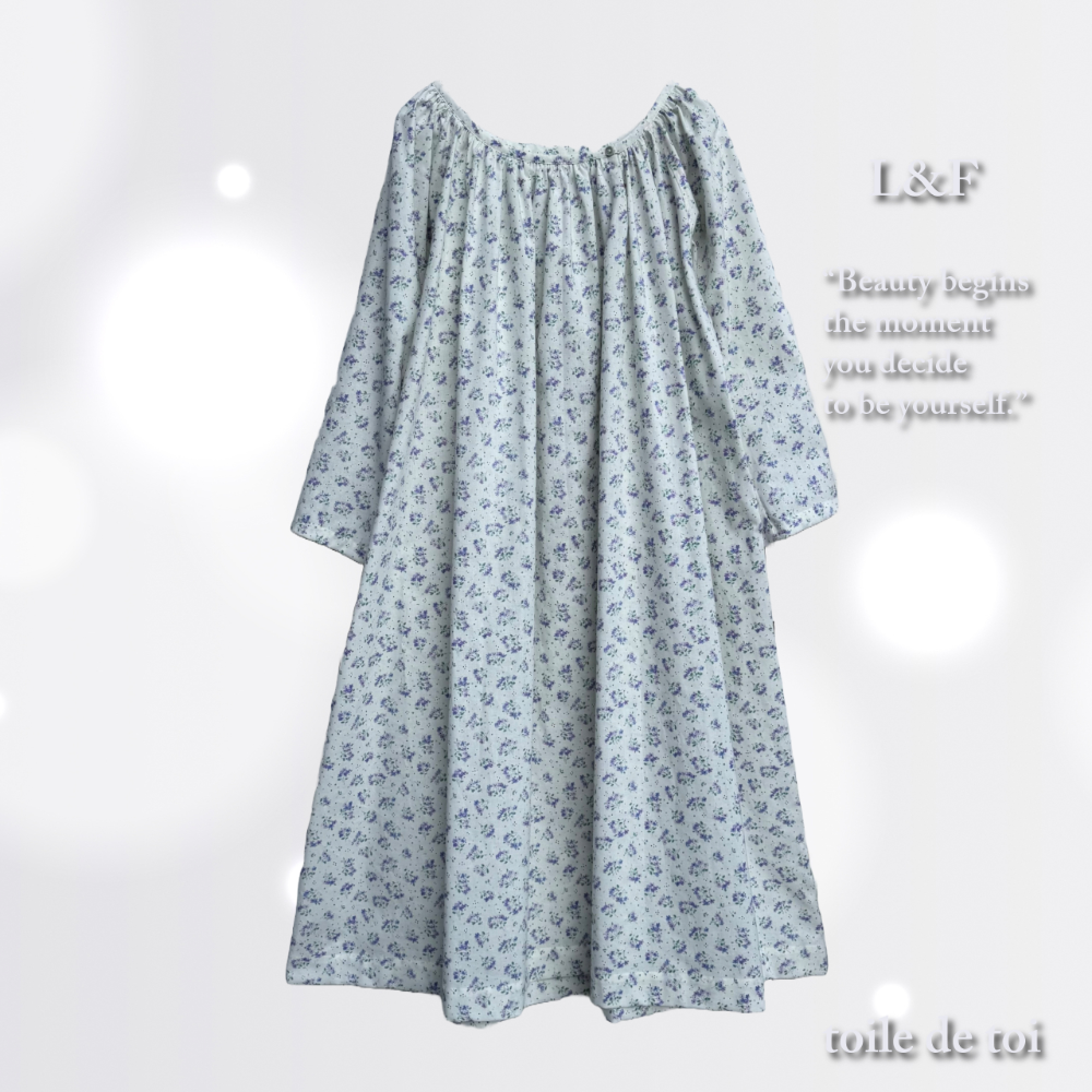 パジャマワンピース M 長袖 PPトラベルパジャマ リラックスワンピース