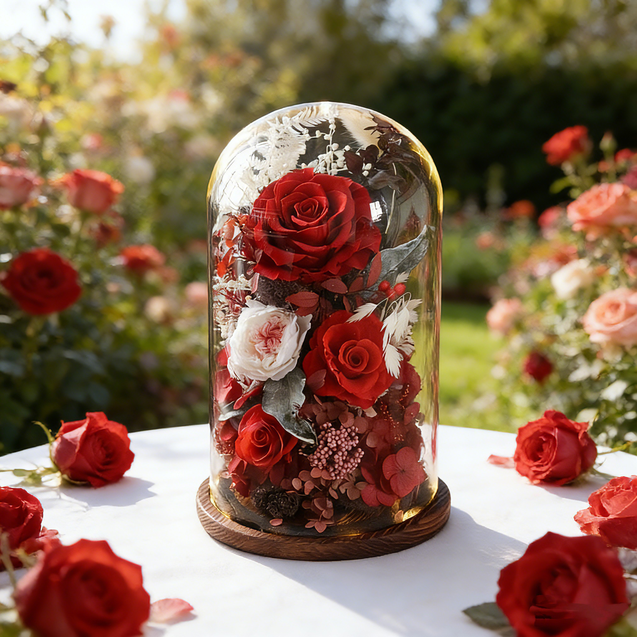 特別な日の記念日/誕生日/結婚祝い バラ 薔薇 ローズ、熱意、花飾り、ブーケ、プリザーブドフラワー、ドライフラワー