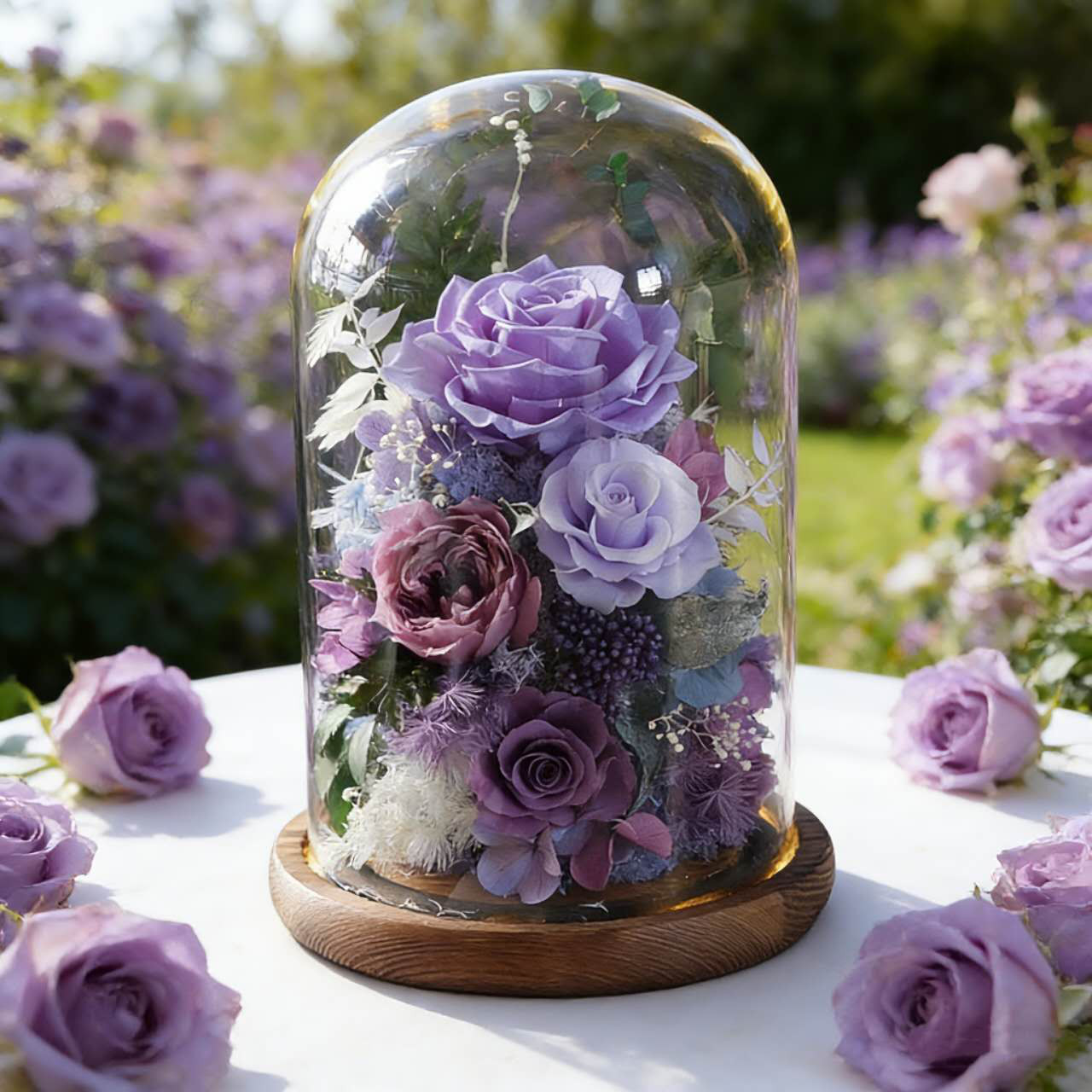 特別な日の記念日/誕生日/結婚祝い バラ 薔薇 ローズ、熱意、花飾り、ブーケ、プリザーブドフラワー、ドライフラワー