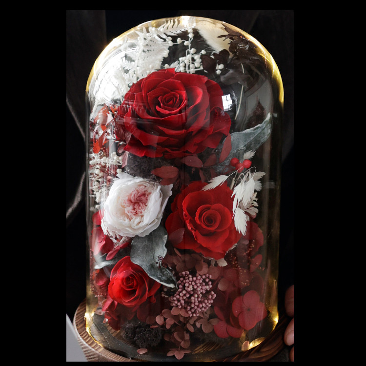 特別な日の記念日/誕生日/結婚祝い バラ 薔薇 ローズ、熱意、花飾り、ブーケ、プリザーブドフラワー、ドライフラワー