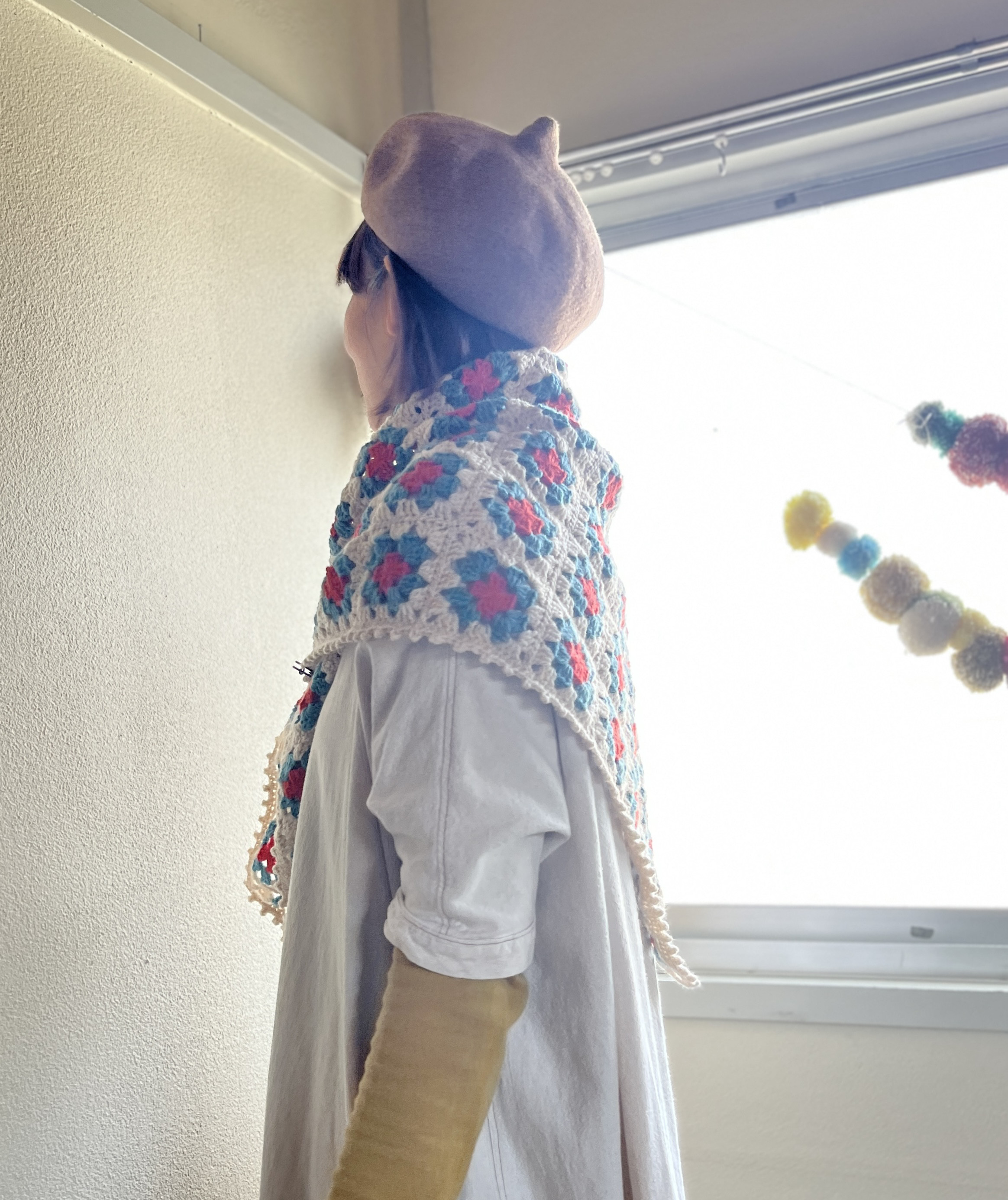 カラフル三角ショール