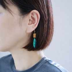 【4月誕生石/水晶】大人シックなクリスタルとマーキス型シェルのピアス　※イヤリング・イヤーカフに変更可 7枚目の画像