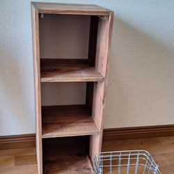 ちょっとあったら良いな　三段ボックス網カゴ付き 5枚目の画像