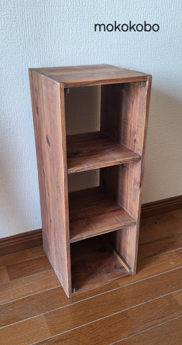 ちょっとあったら良いな　三段ボックス網カゴ付き 4枚目の画像