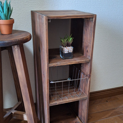 ちょっとあったら良いな　三段ボックス網カゴ付き 6枚目の画像