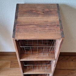 ちょっとあったら良いな　三段ボックス網カゴ付き 2枚目の画像