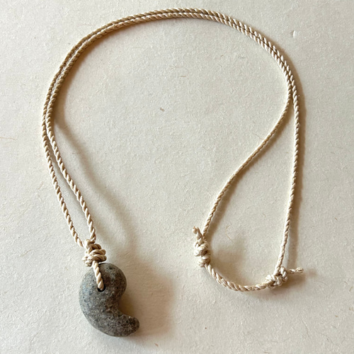 ご縁を結ぶ石】出雲石 特大勾玉 精麻ネックレス☆証明書付き