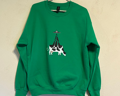 UFO 牛さん柄 裏起毛 メンズトレーナー 大きいサイズあり Tシャツ