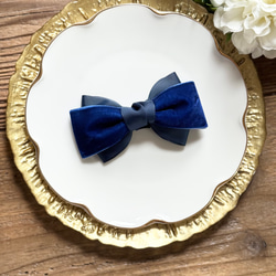 1500円 ブルー系バレッタ金具6cm ヘアアクセサリー 本物花プリザーブド 1500円 ブルー系バレッタ金具6cm ヘアアクセサリー 本物花