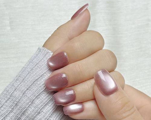 043【7点】【サイズ変更】【1点チップ変更】ピンクマグネット大理石ネイル 043【7点】【サイズ変更】【1点チップ変更】ピンクマグネット