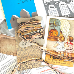 ⭐︎.。Jack-o-lantern。.＊ハロウィンカラーの引き揃え糸5m & 蜘蛛の糸レースリボン60cm セットⅡ 2枚目の画像