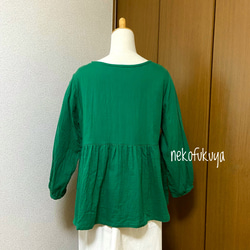 あんしんダブルガーゼのギャザー切り替えブラウス☆現品在庫ありです 3枚目の画像