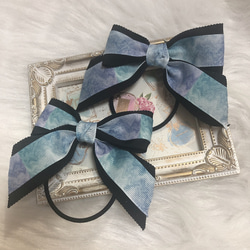 リボン ヘアゴム ヘアアクセサリー カノンリボン 和柄 ピンク