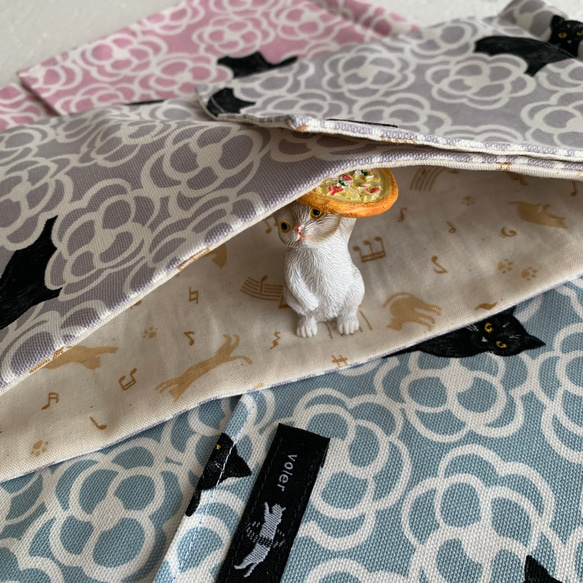 トイレットペーパーホルダーカバー☆黒猫&カメリア☆4カラー 9枚目の画像