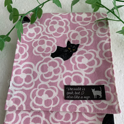 トイレットペーパーホルダーカバー☆黒猫&カメリア☆4カラー 7枚目の画像