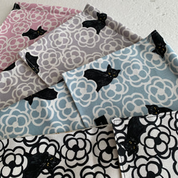 トイレットペーパーホルダーカバー☆黒猫&カメリア☆4カラー 10枚目の画像